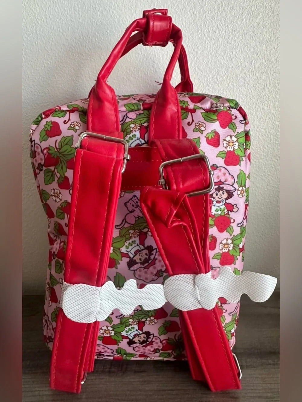 Strawberry Shortcake mini Backpack Bag 9” with Strawberry Accents new
